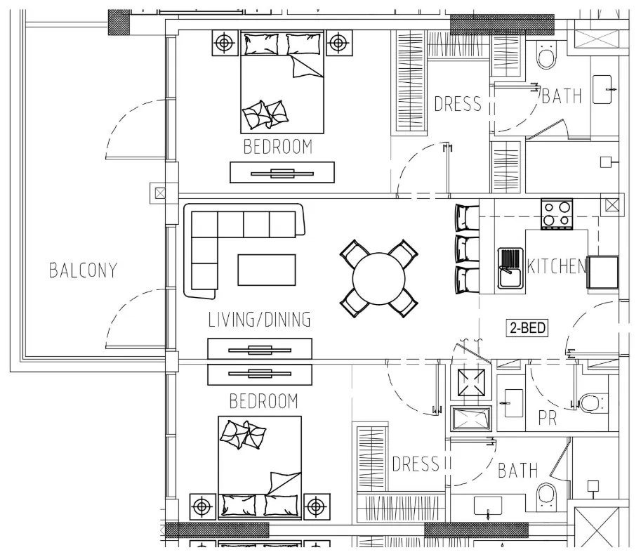 2 bedroom layout