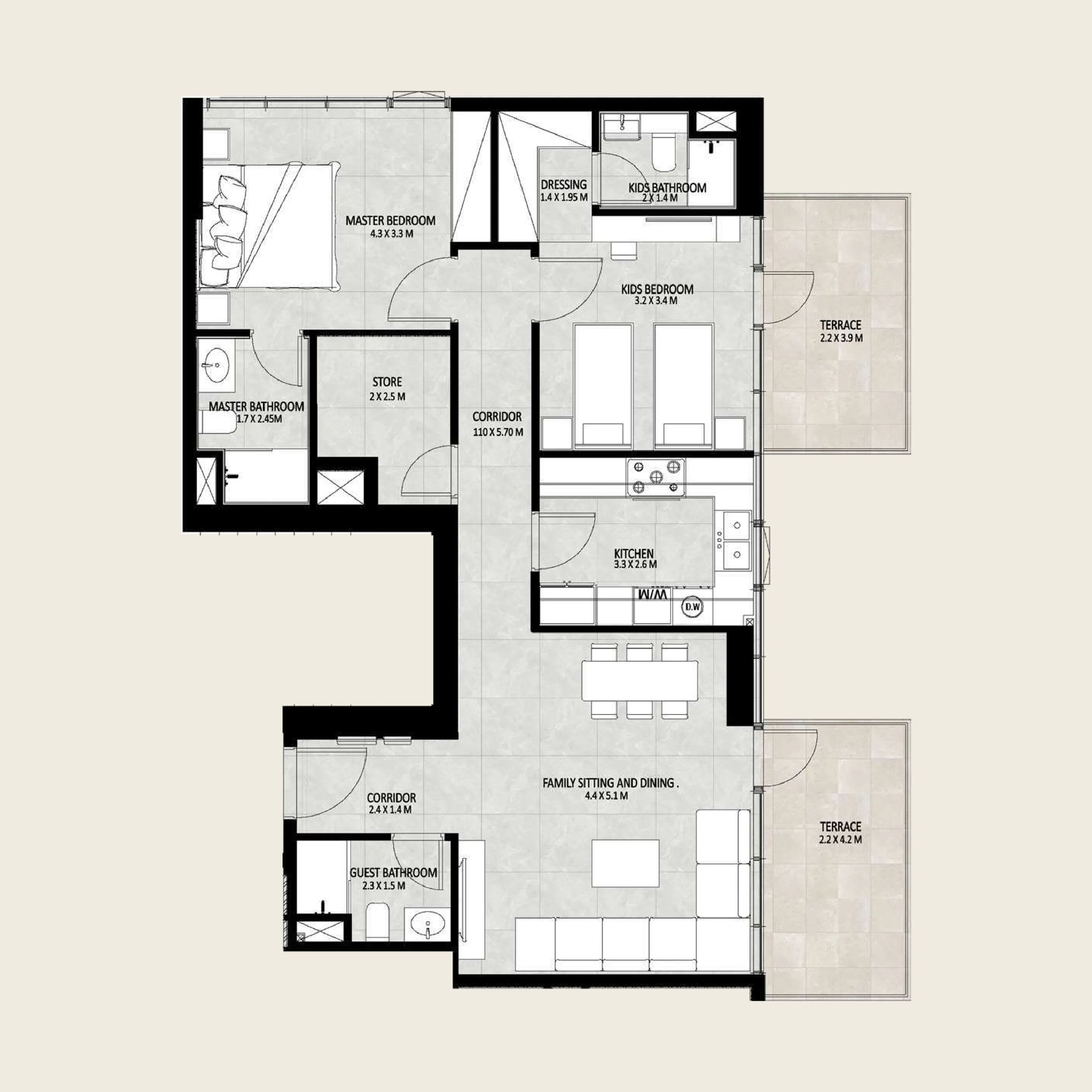 2 bedroom layout