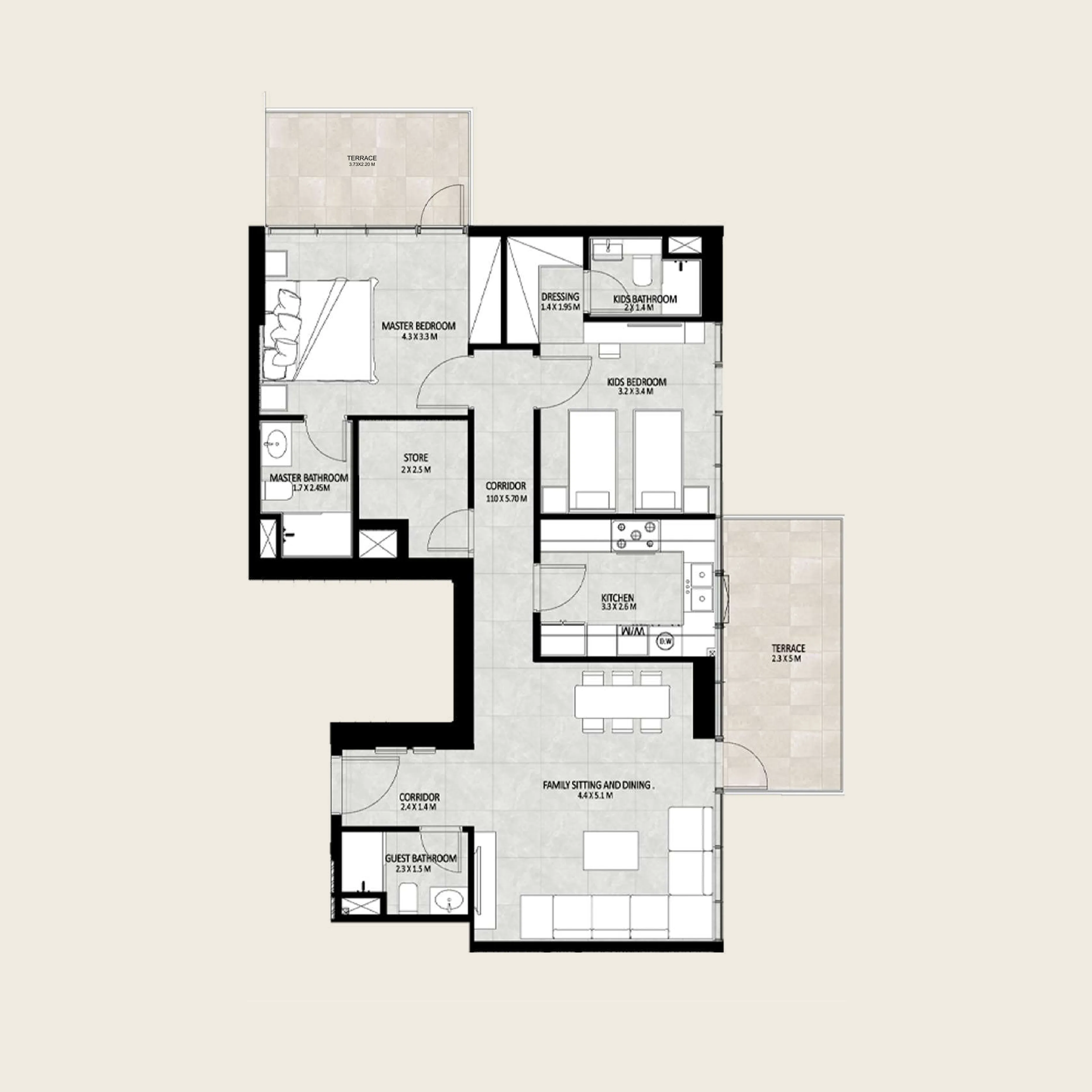 2 bedroom layout