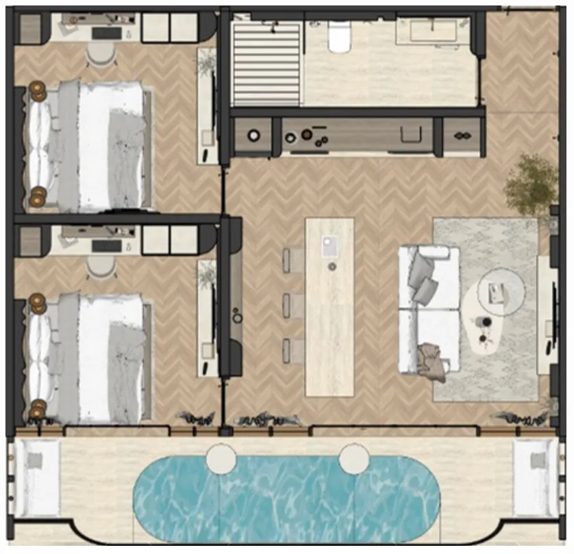 2 bedroom layout