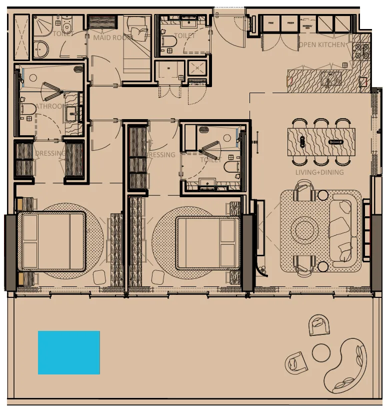 2 bedroom layout