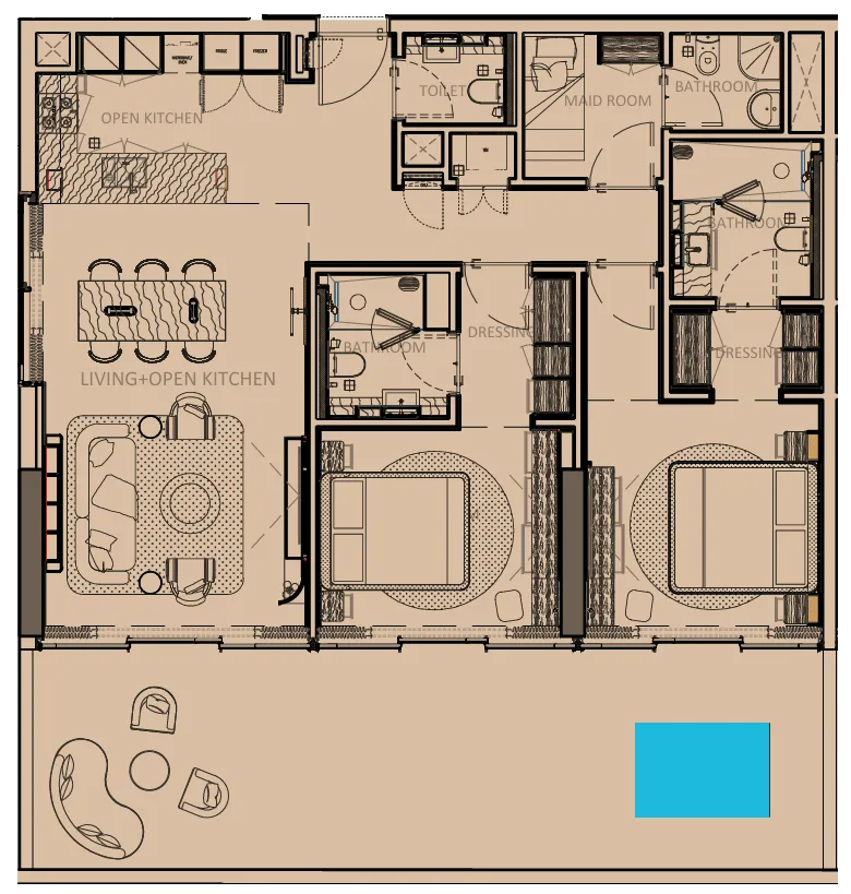 2 bedroom layout
