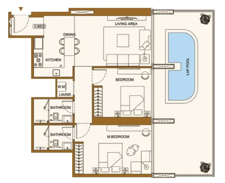 2 bedroom layout