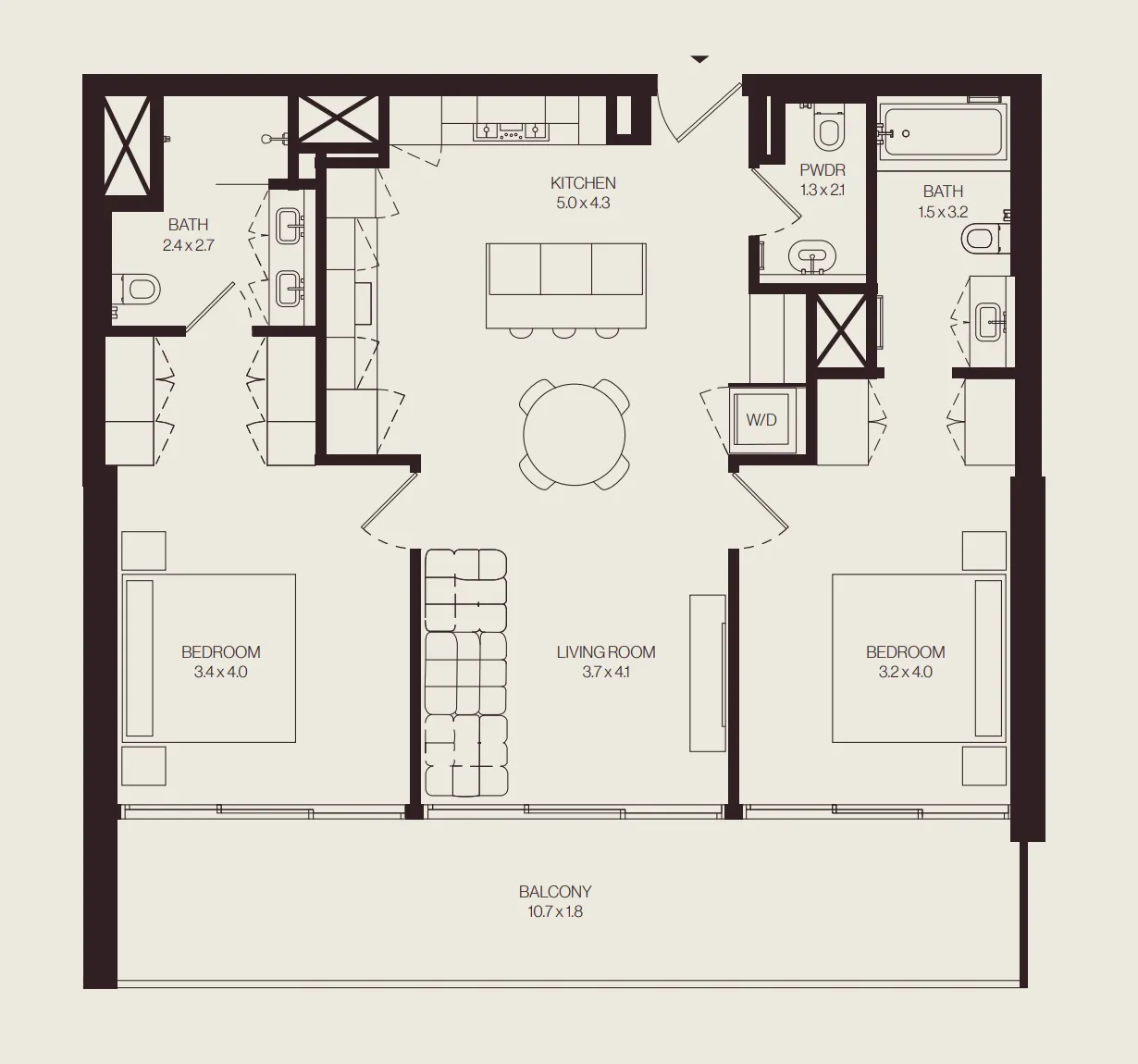 2 bedroom layout