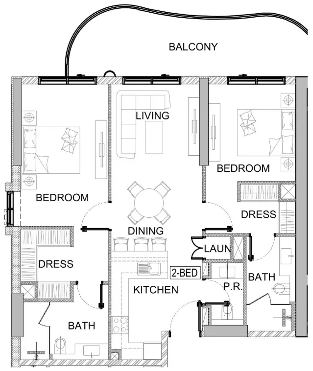 2 bedroom layout