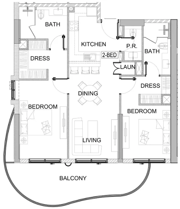 2 bedroom layout