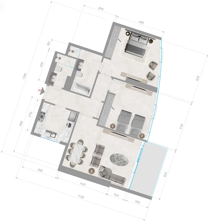 2 bedroom layout
