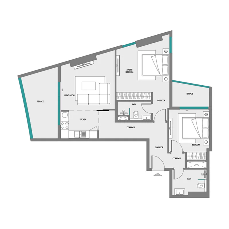 2 bedroom layout