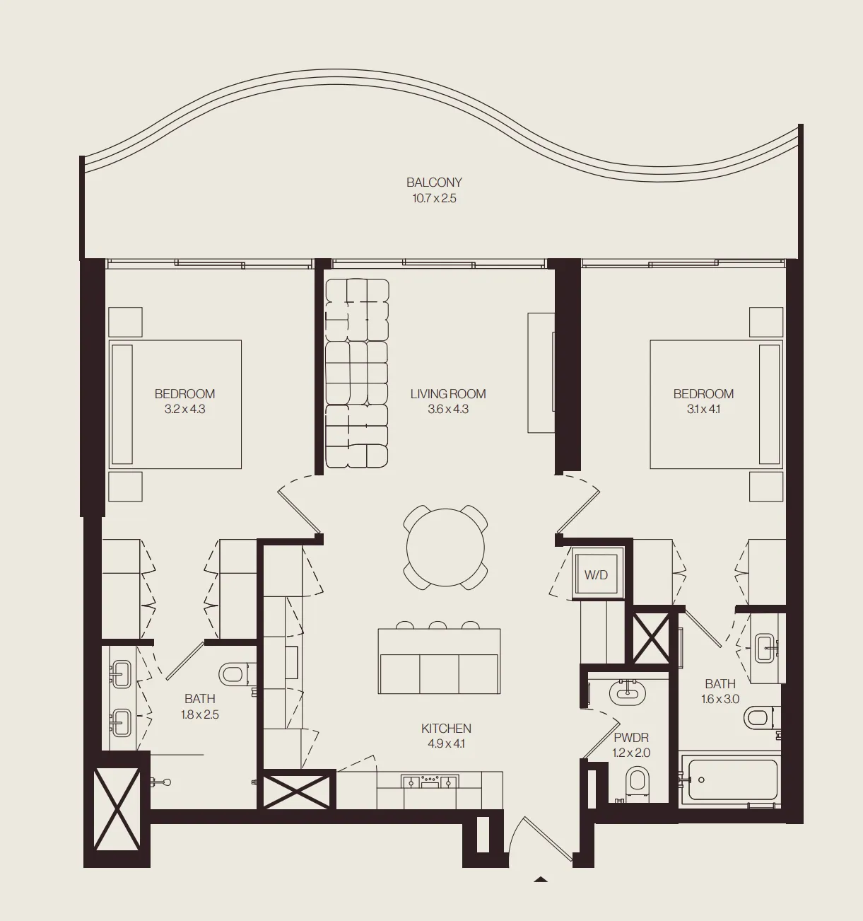 2 bedroom layout