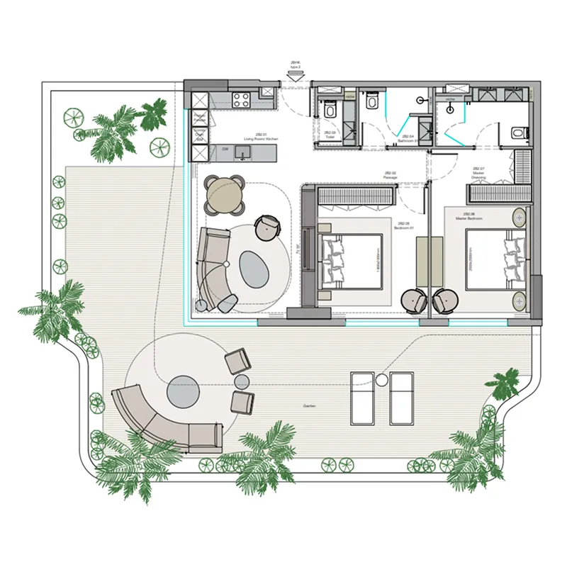 2 bedroom layout
