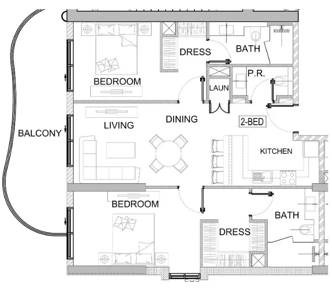 2 bedroom layout