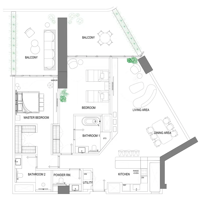 2 bedroom layout