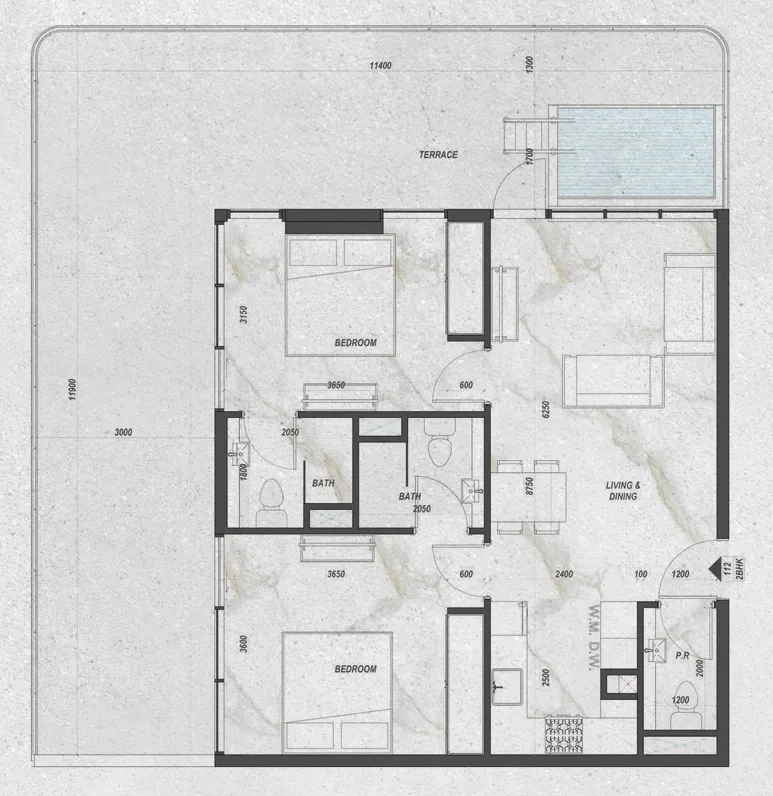 2 bedroom layout