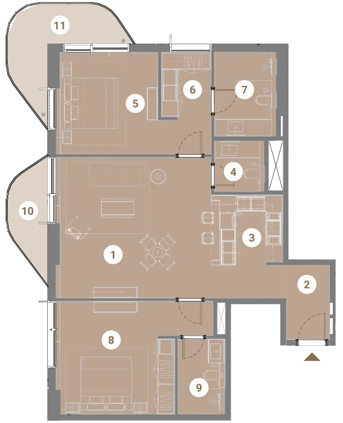 2 bedroom layout