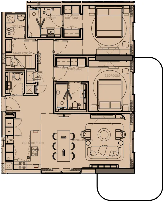 2 bedroom layout