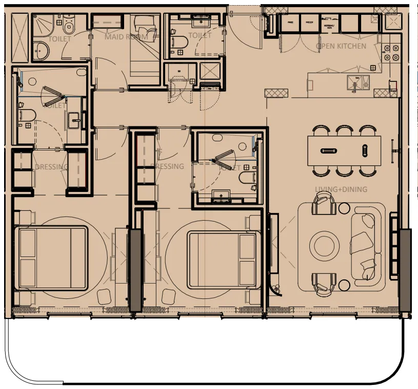 2 bedroom layout