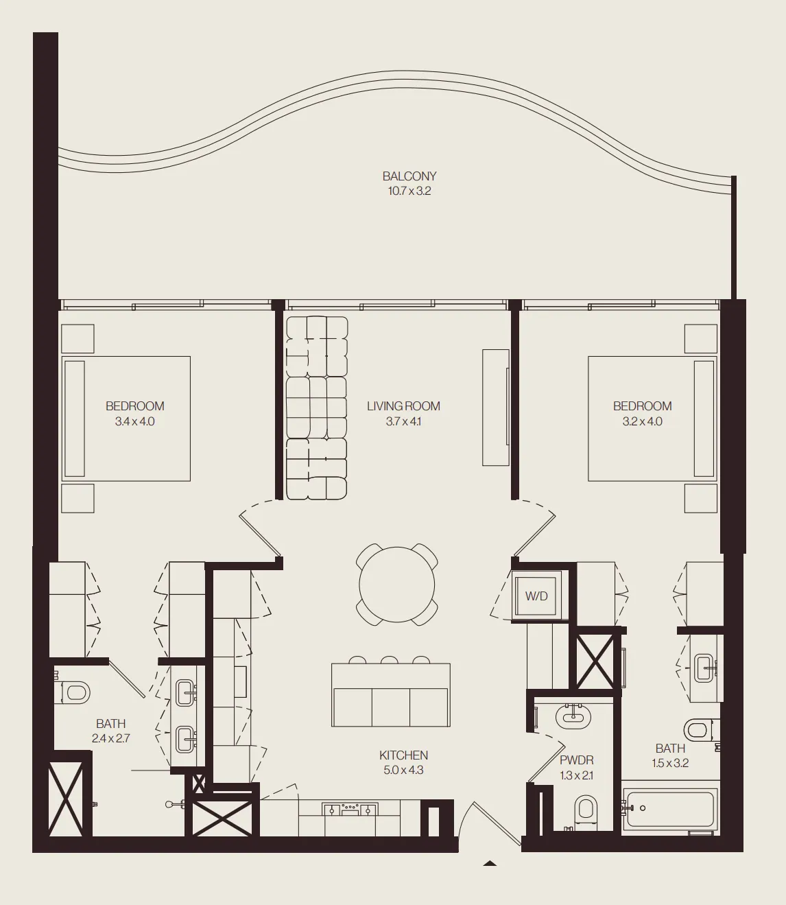 2 bedroom layout