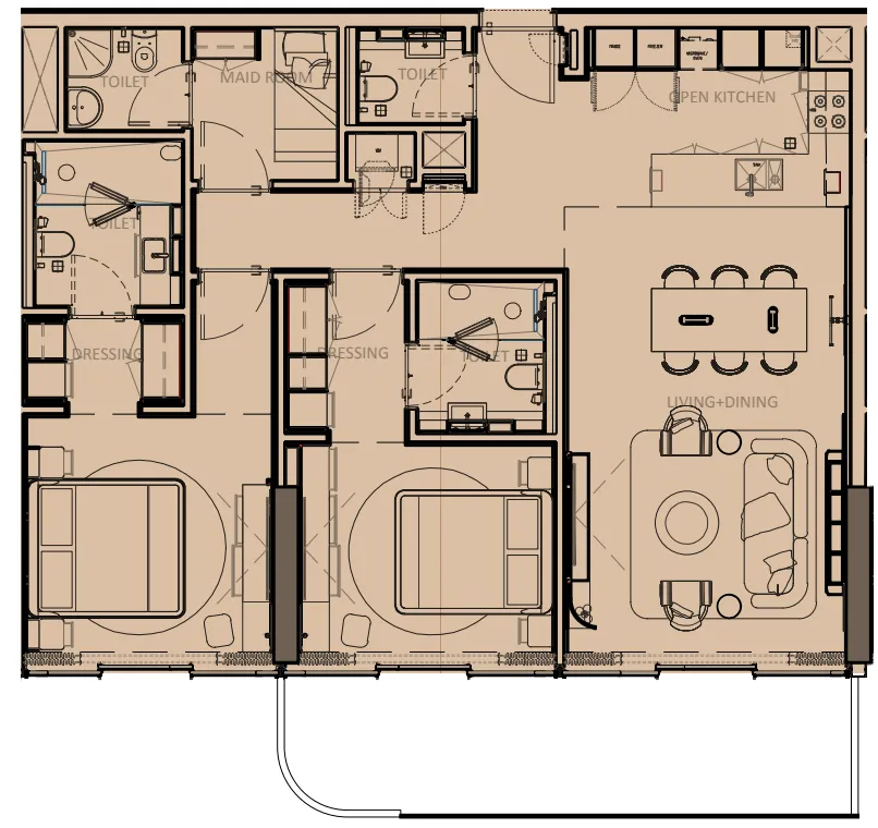 2 bedroom layout