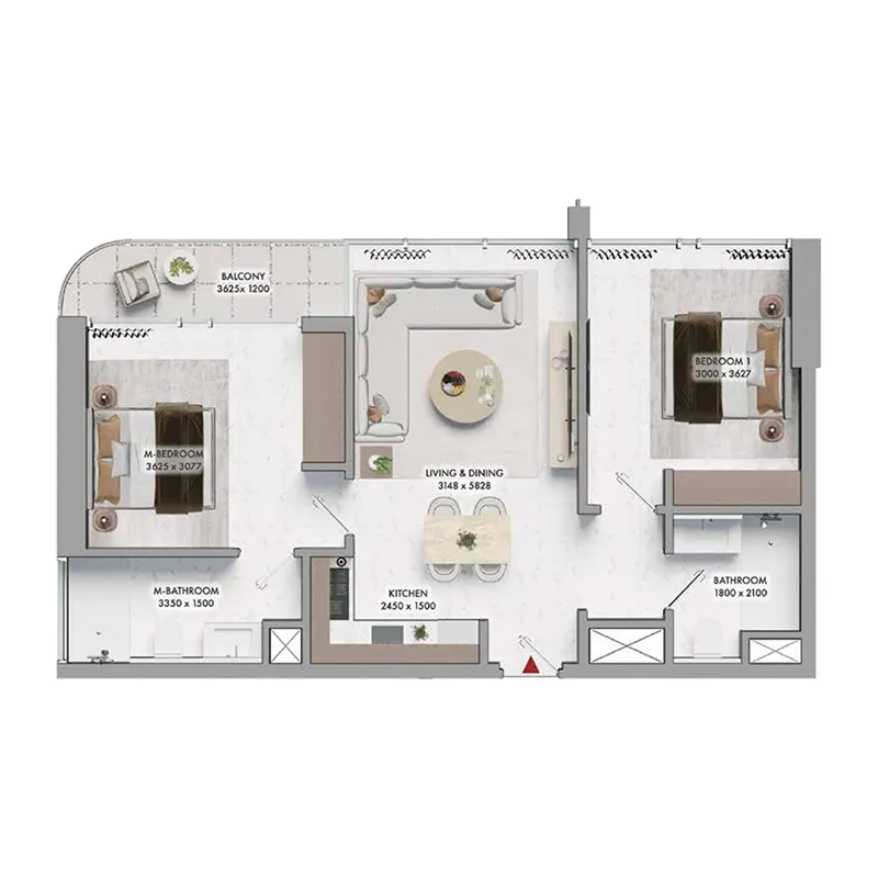 2 bedroom layout
