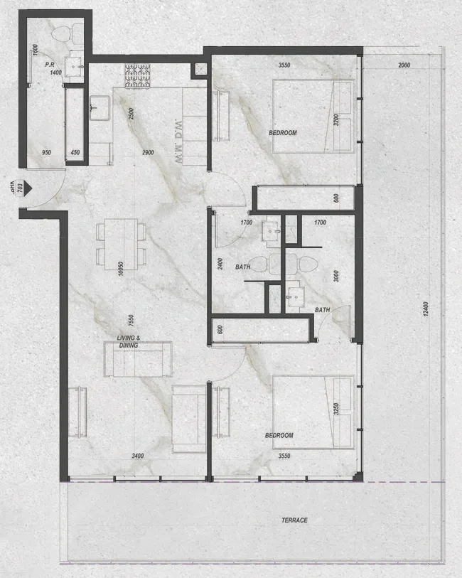 2 bedroom layout
