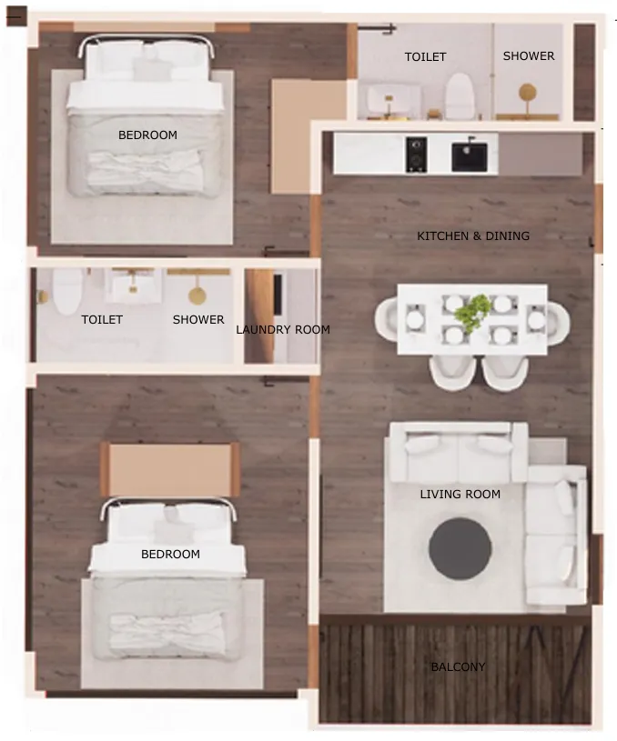 2 bedroom layout