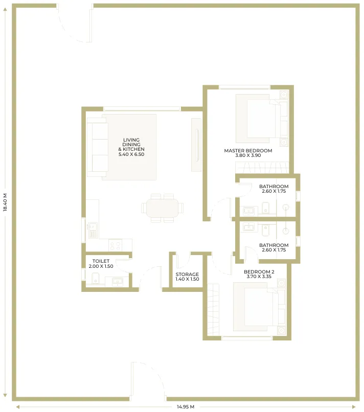 2 bedroom layout