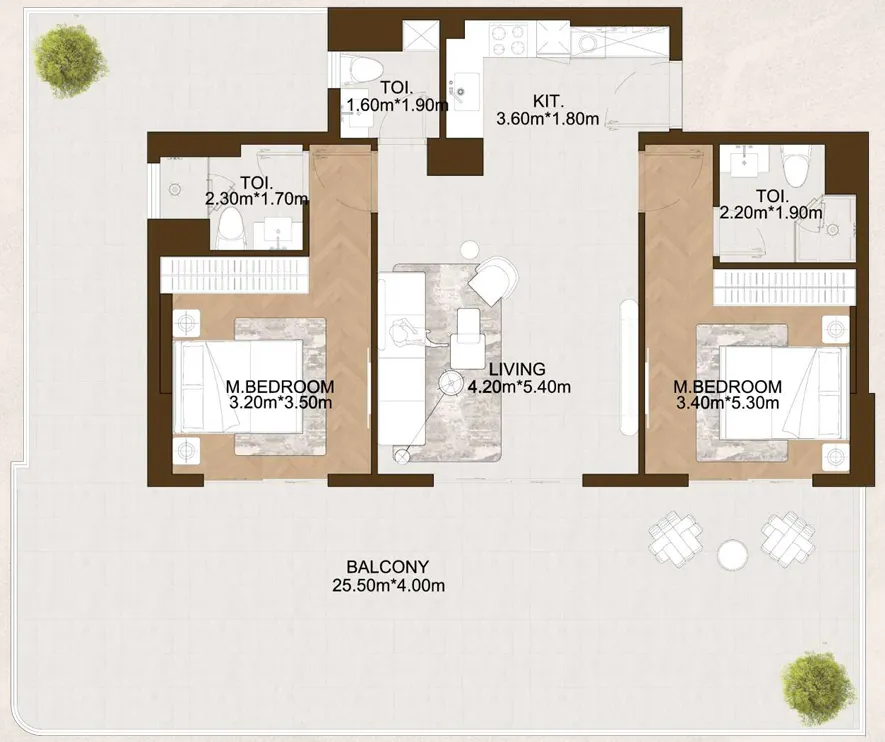 2 bedroom layout