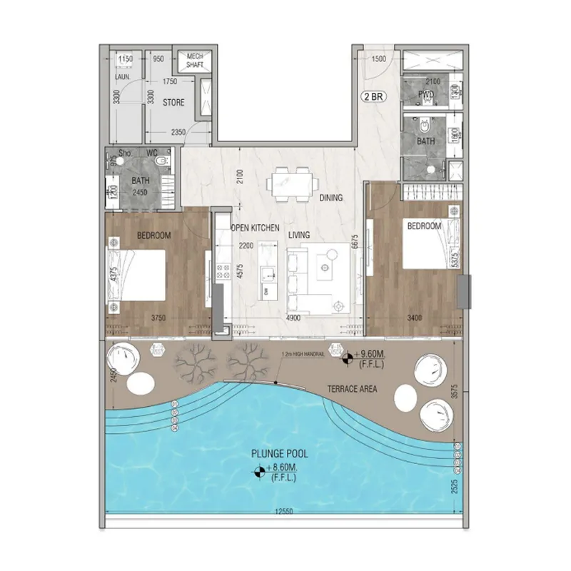 2 bedroom layout