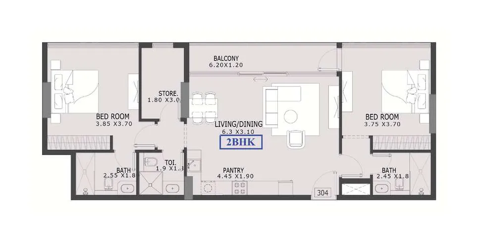 2 bedroom layout