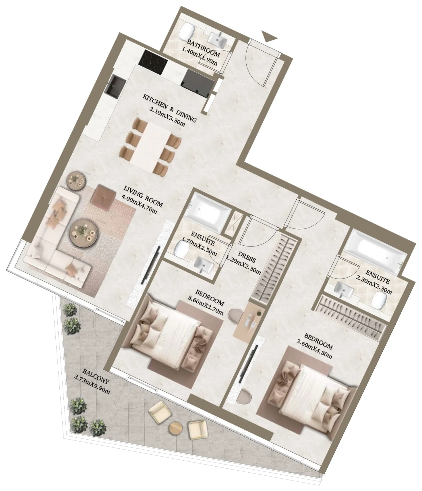 2 bedroom layout