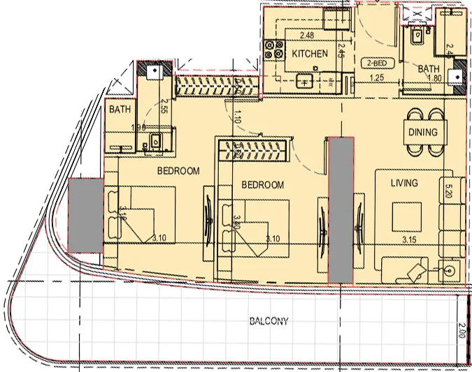 2 bedroom layout