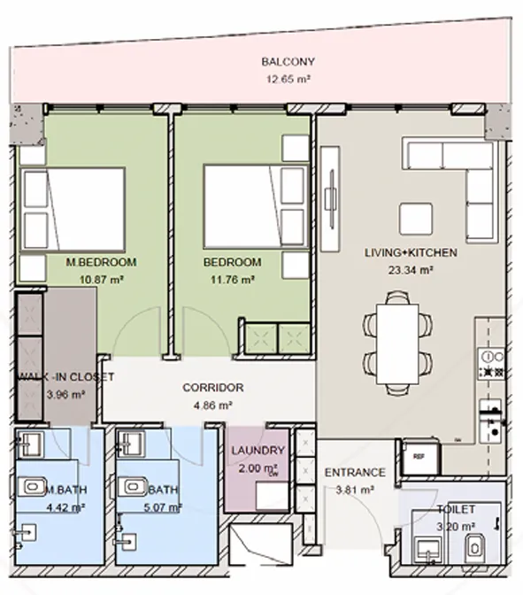 2 bedroom layout