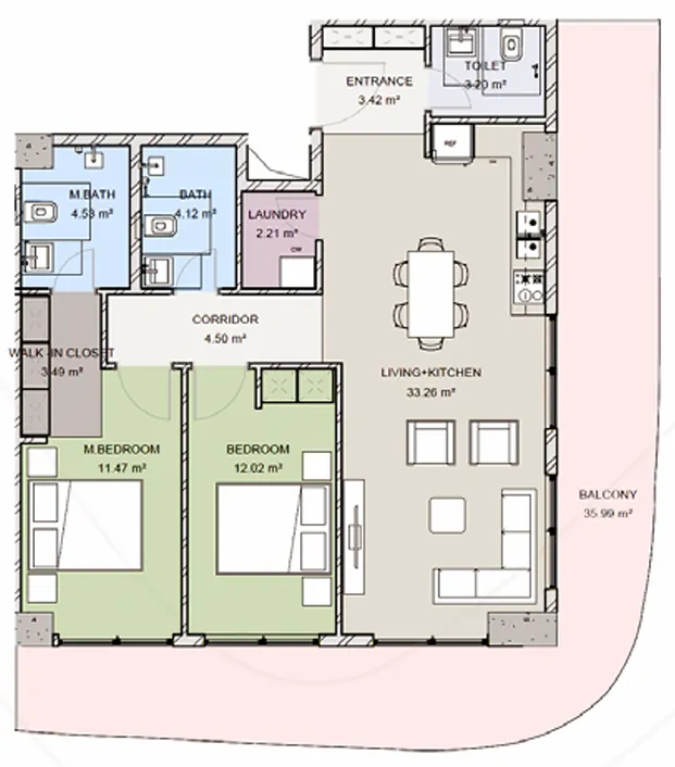 2 bedroom layout