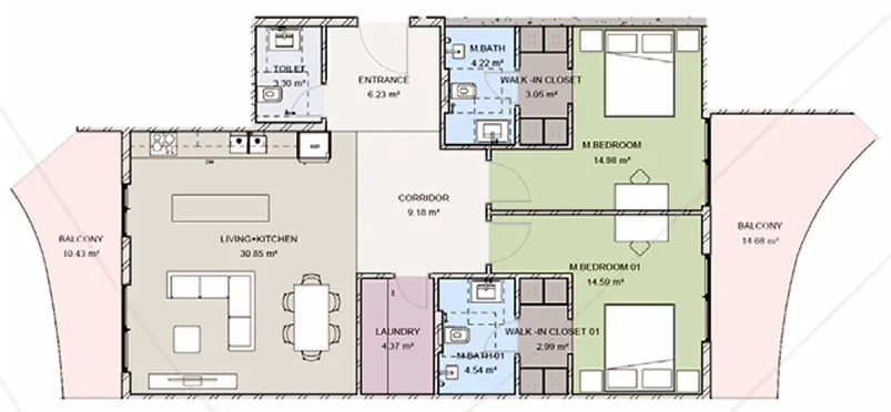 2 bedroom layout