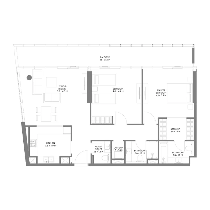 2 bedroom layout