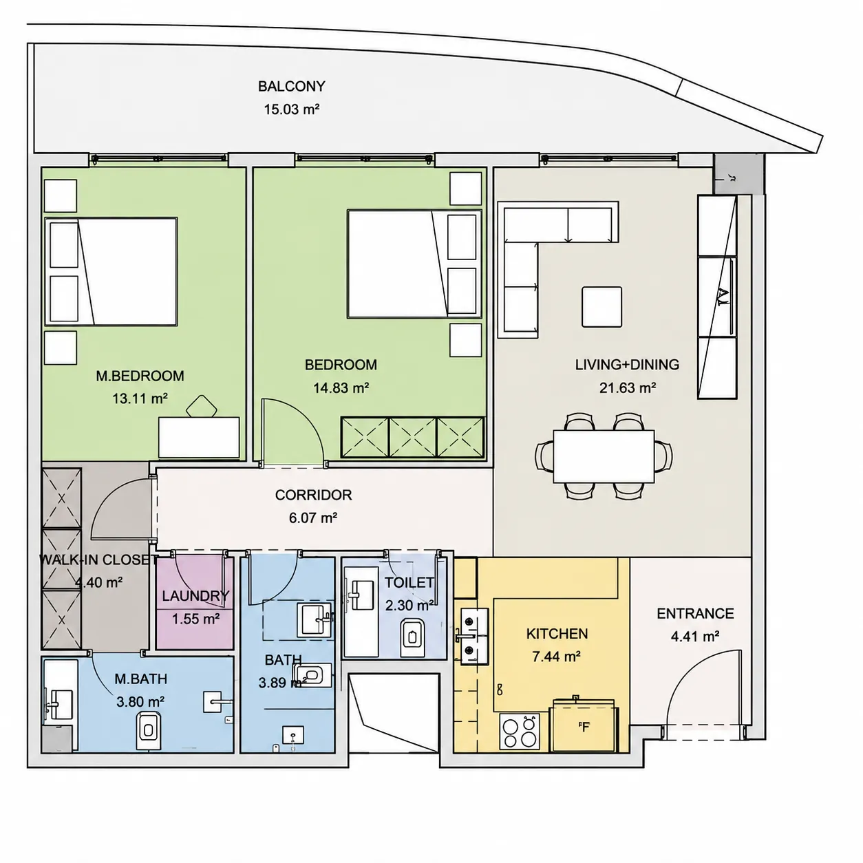 2 bedroom layout