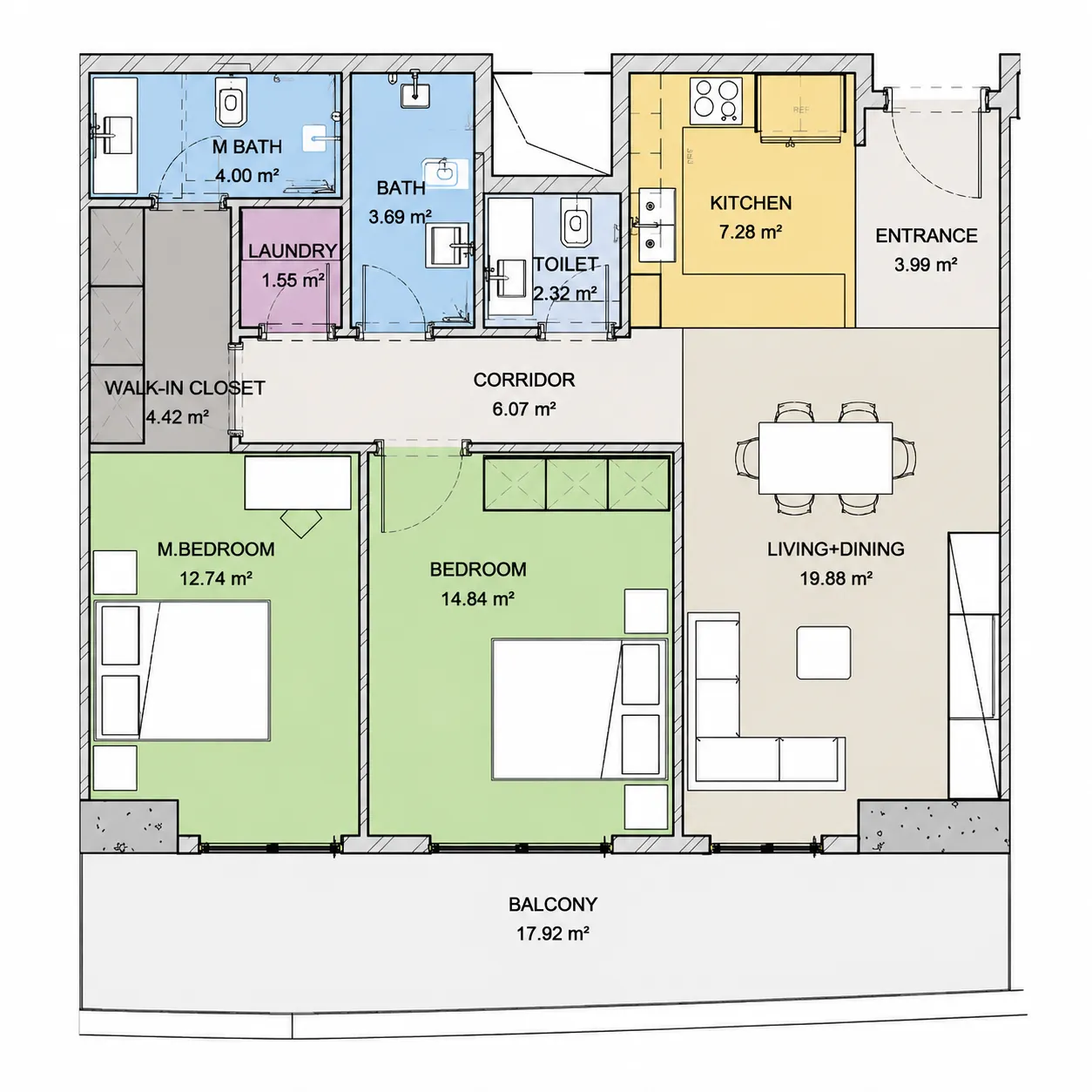 2 bedroom layout