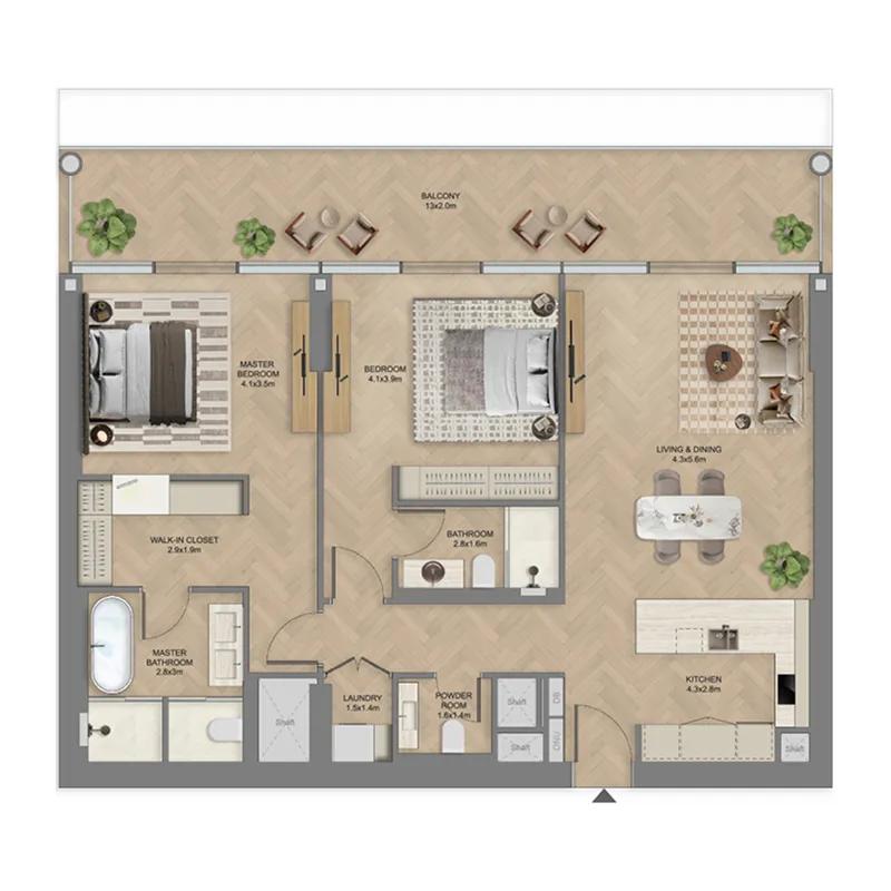 2 bedroom layout
