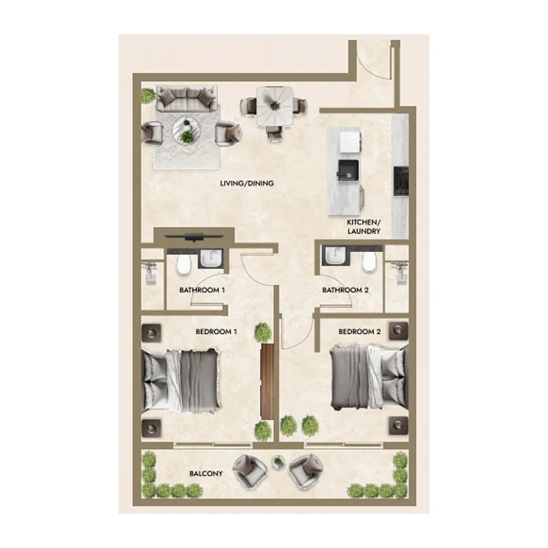 2 bedroom layout
