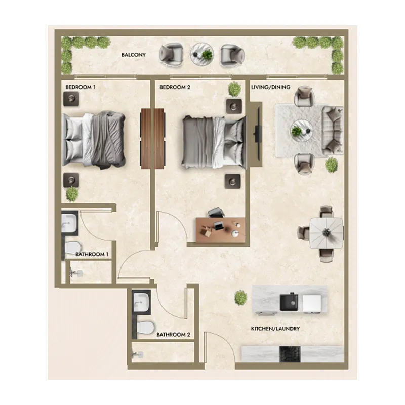 2 bedroom layout