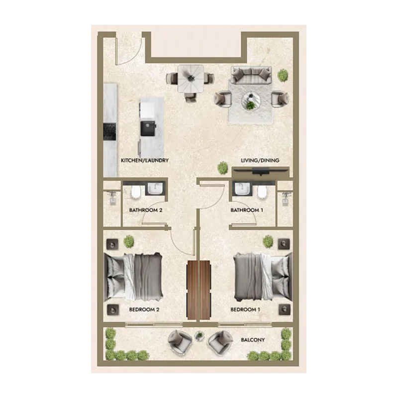 2 bedroom layout