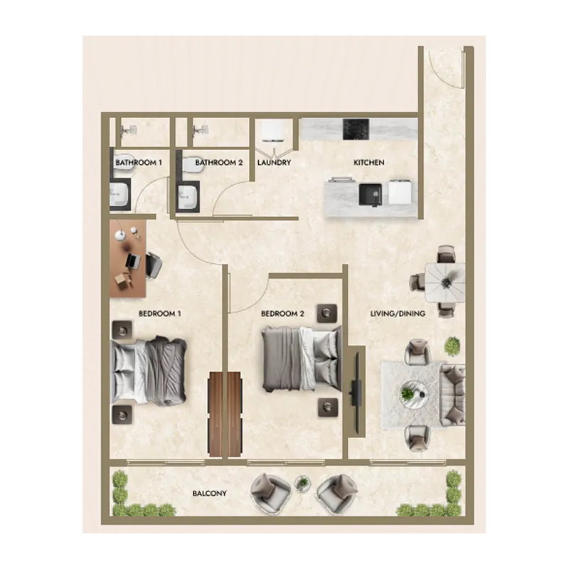 2 bedroom layout
