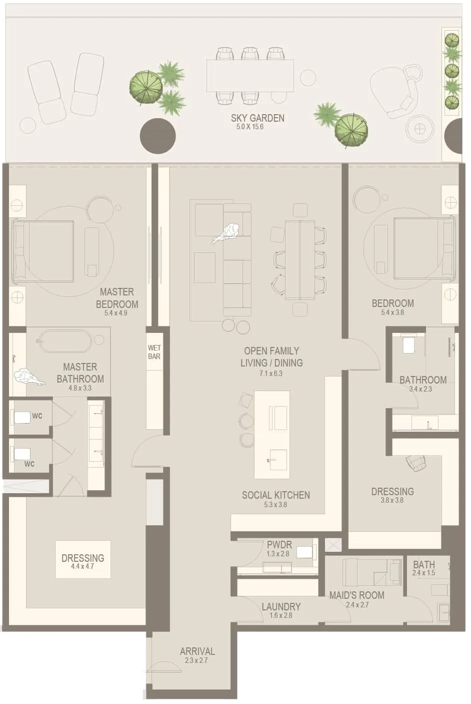 2 bedroom layout
