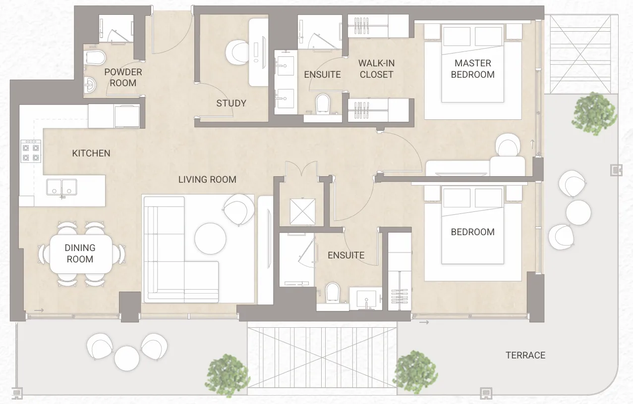 2 bedroom layout