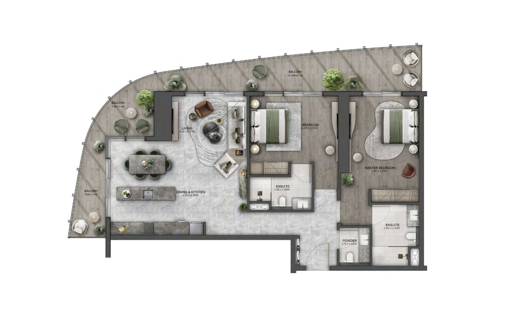 2 bedroom layout