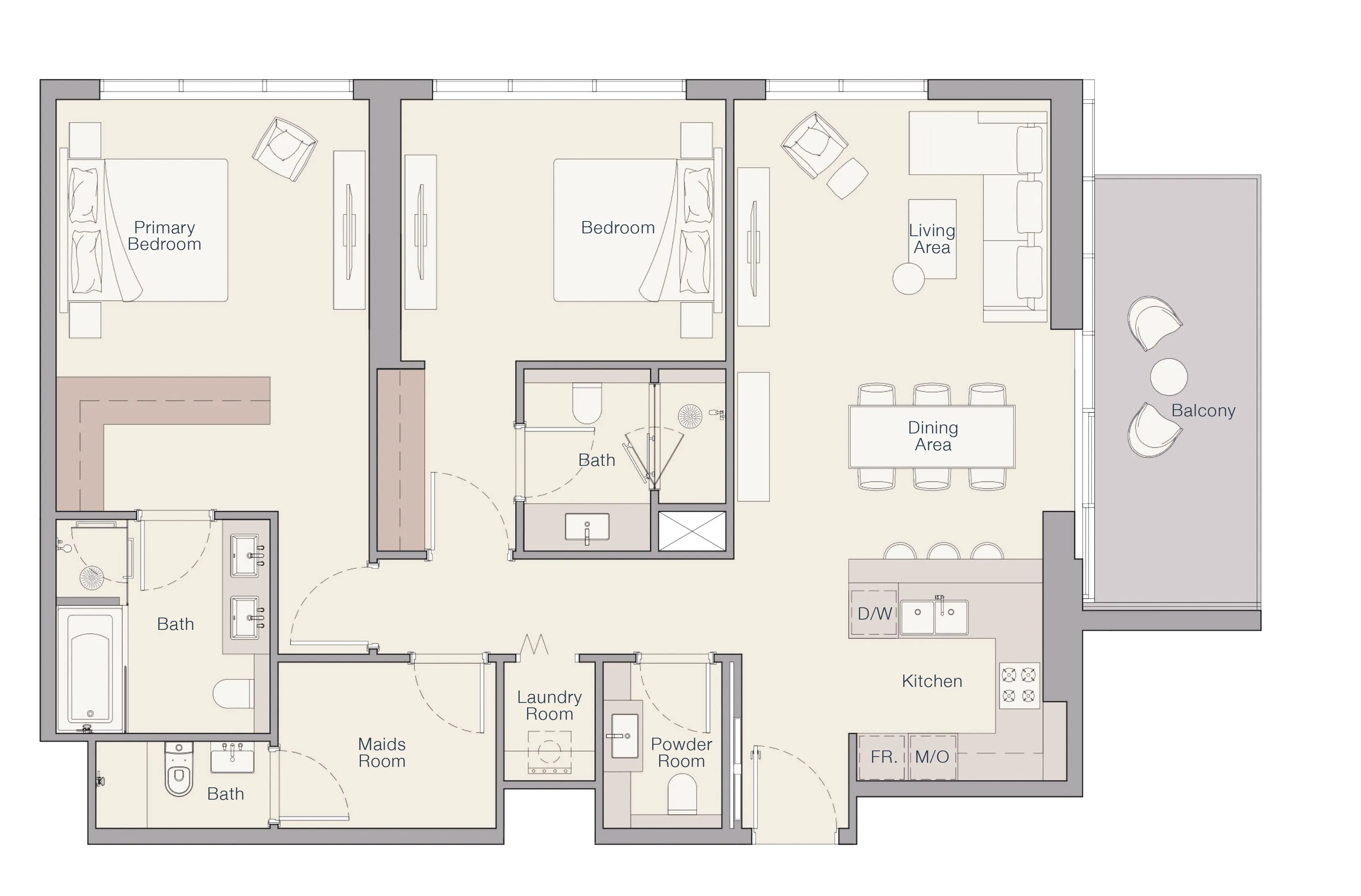 2 bedroom layout
