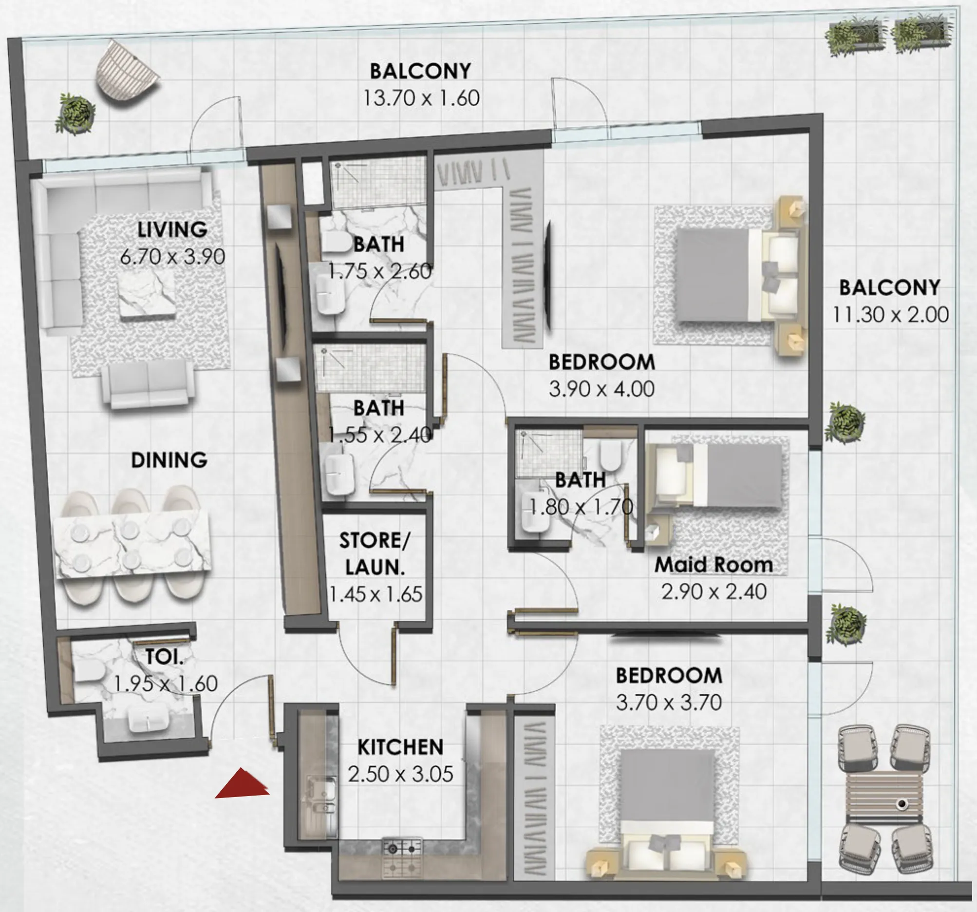 2 bedroom layout