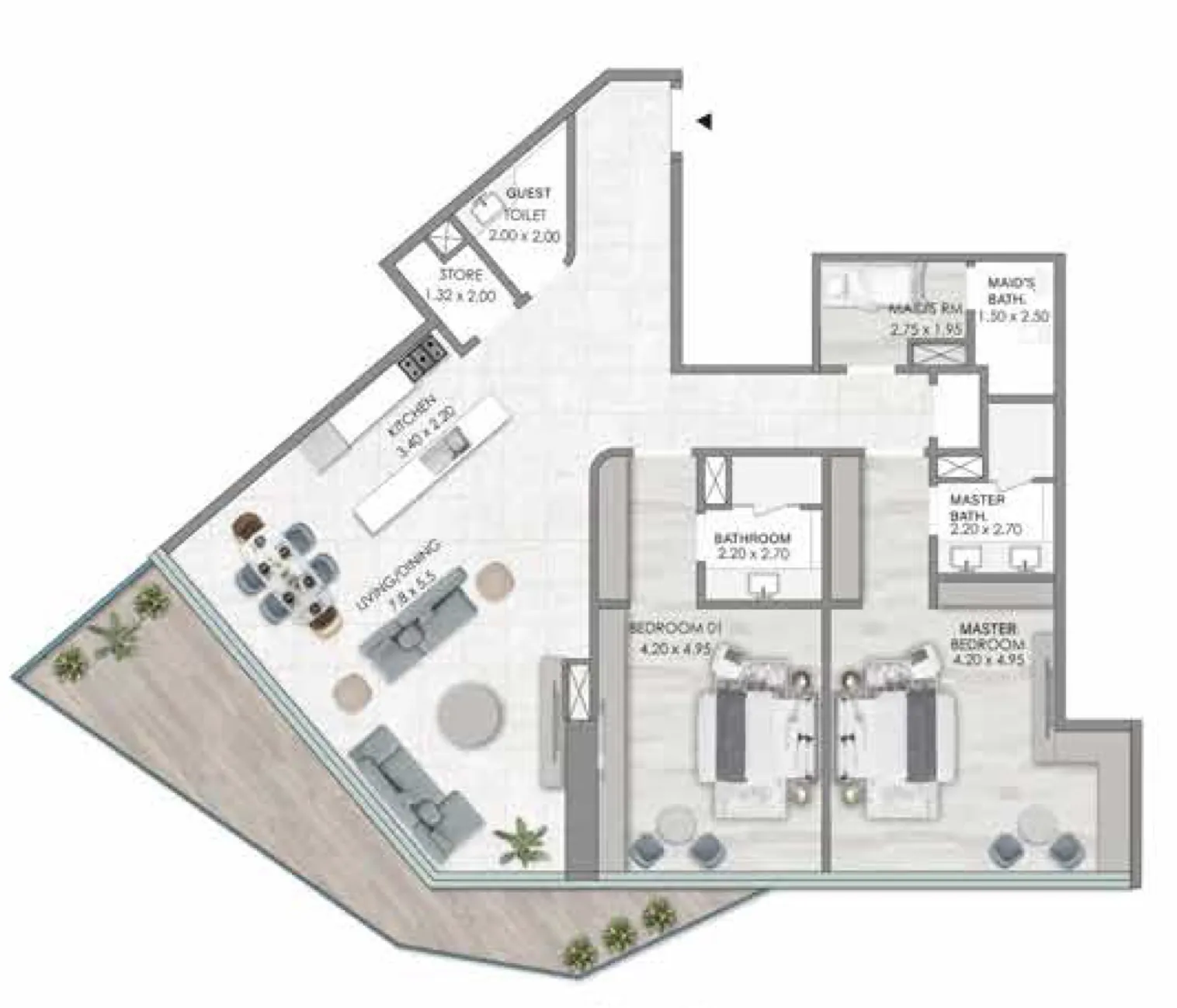 2 bedroom layout