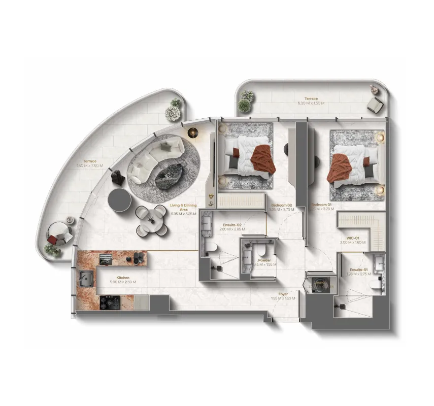 2 bedroom layout