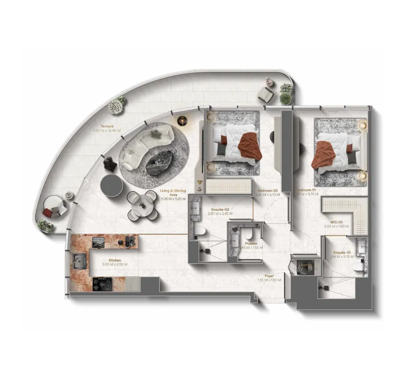 2 bedroom layout